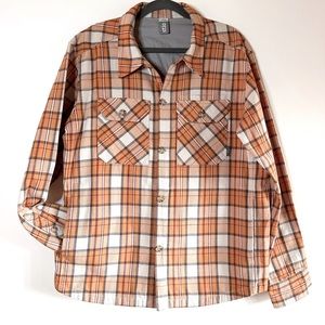 Stio Orange Plaid Shirt Jacket